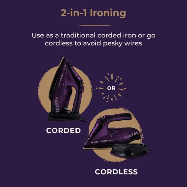 TOWER CERAGLIDE CORDLESS IRON 2400W