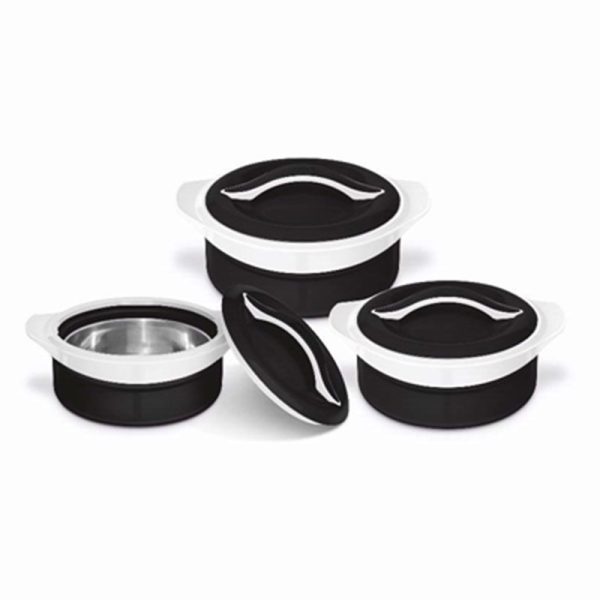 ZENITH INSULATED HOT POT SET 3PC BLACK/WHITE