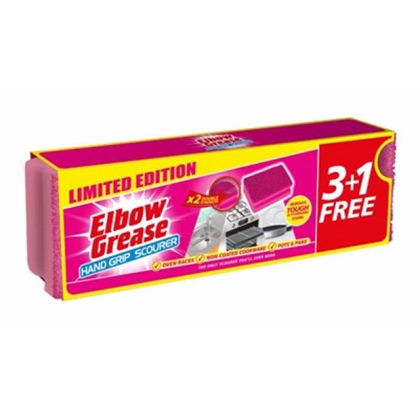 ELBOW GREASE PINK SCOURER PACK OF 4