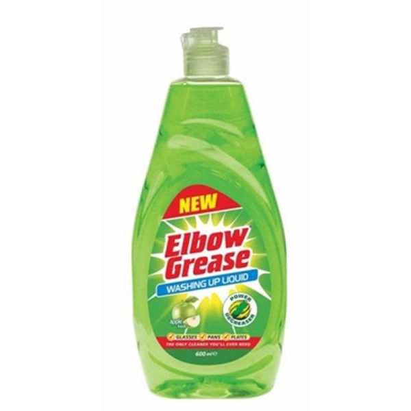 ELBOW GREASE WASHING UP LIQUID APPLE 600ML PACK OF 12