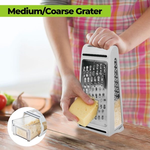 TOP 3 FOOD GRATER WITH MEASURING BOX 2-WAY