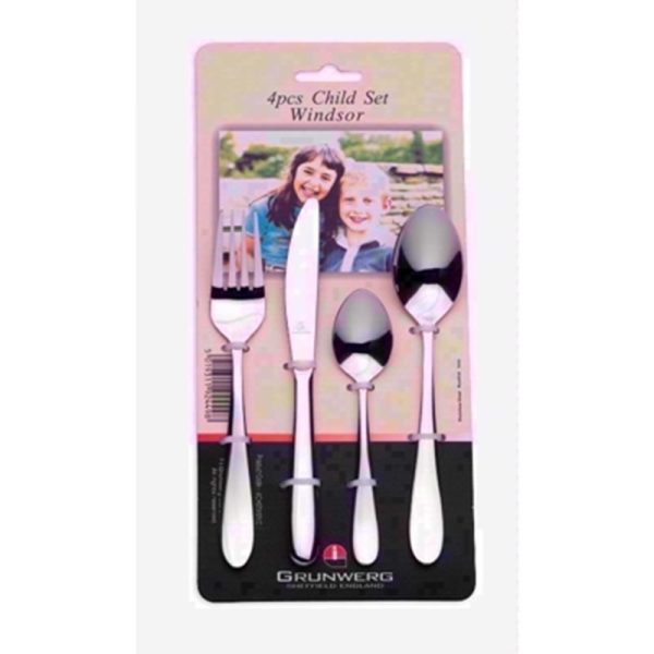 CHILDRENS 4PC CUTLERY SET