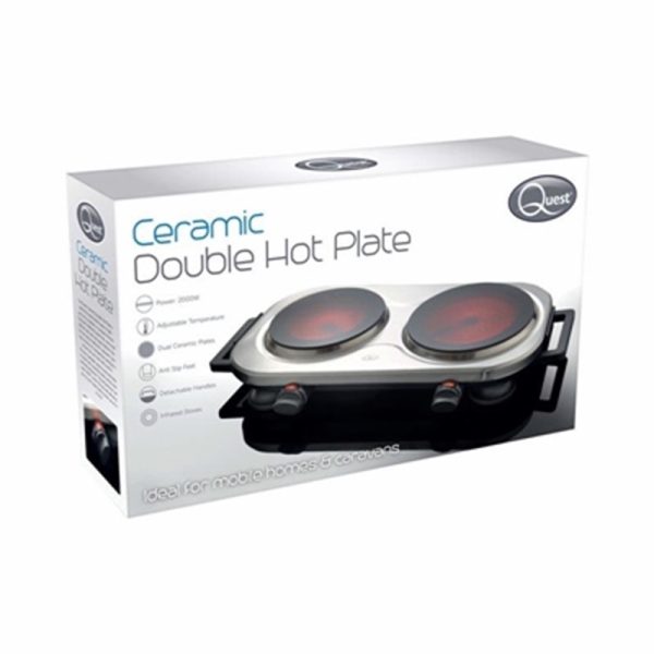 QUEST DOUBLE CERAMIC HOT PLATE 37259