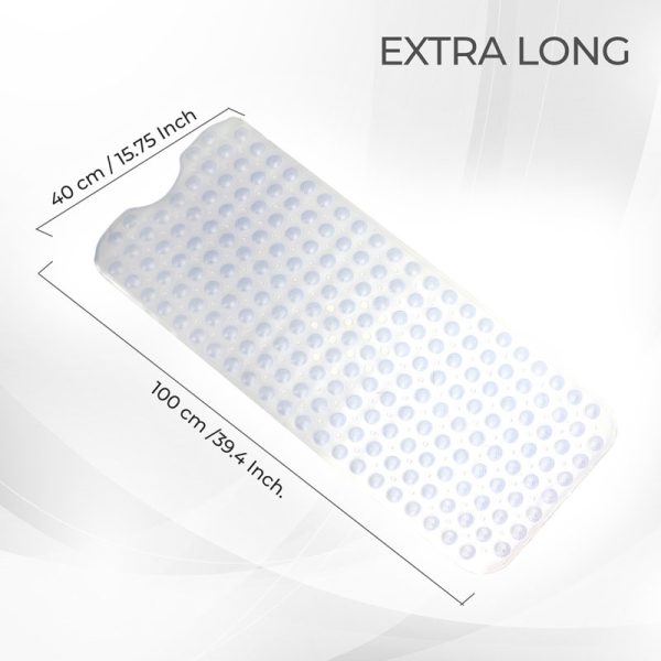 TOP 3 NON-SLIP SHOWER MAT WITH SUCTION CUPS CLEAR 40X100CM