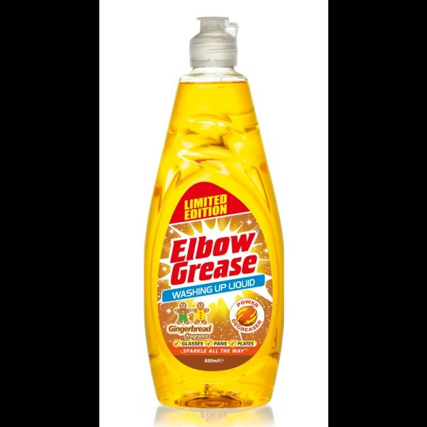 ELBOW GREASE WASHING UP LIQUID GINGERBREAD 600ML PACK OF 12