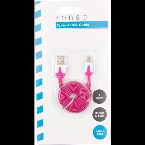 ZENSO USB CABLE TYPE C FLAT ASSORTED