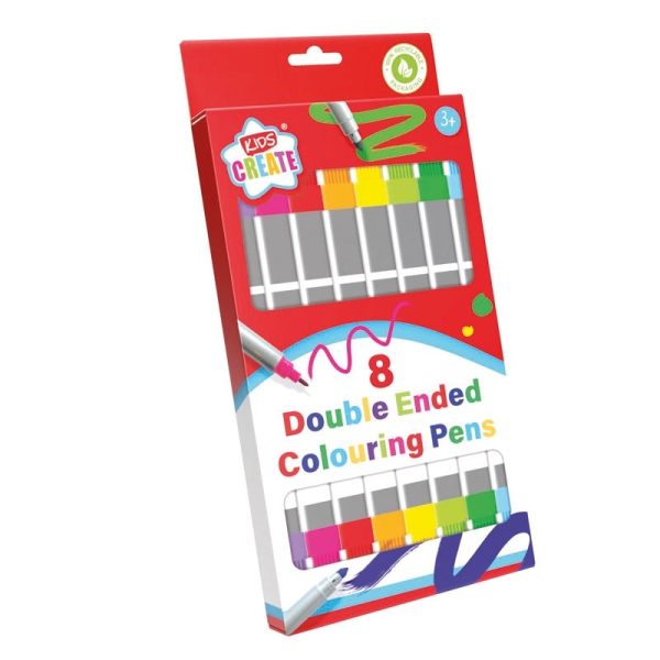 KIDS CREATE DOUBLE ENDED COLOURING PENS 8