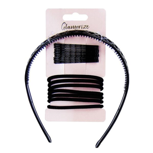 GLAMORIZE HAIR ACCESSORY SET BLACK