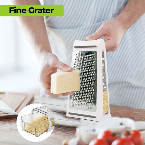 TOP 3 FOOD GRATER WITH MEASURING BOX 2-WAY