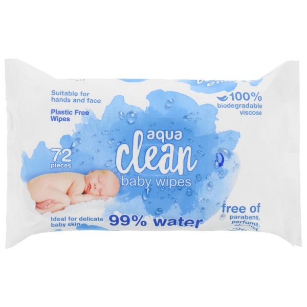 AQUACLEAN BABY WIPES 72'S PACK OF 16