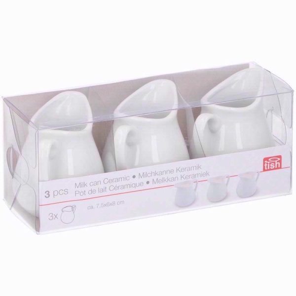 ALPINA JUG WHITE CERAMIC 8CM PACK OF 3