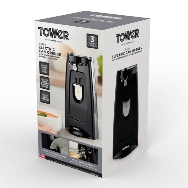 TOWER 3 IN 1 CAN OPENER WITH KNIFE SHARPENER