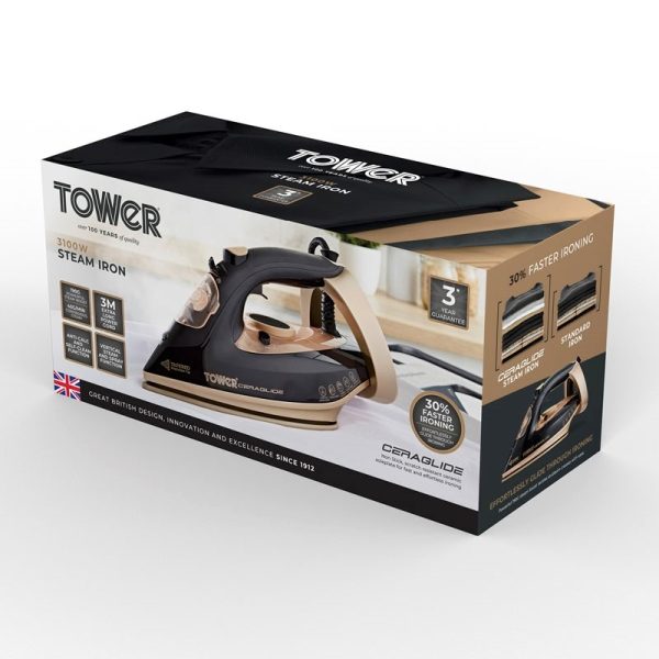 TOWER CERAGLIDE 3100W STEAM IRON BLACK