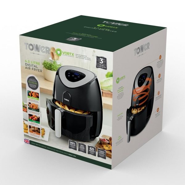 TOWER DIGITAL AIR FRYER 1500W 4.3LTR T17024