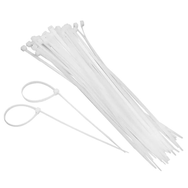 DEKTON WHITE CABLE TIES 40PCS 4.8MMX300MM