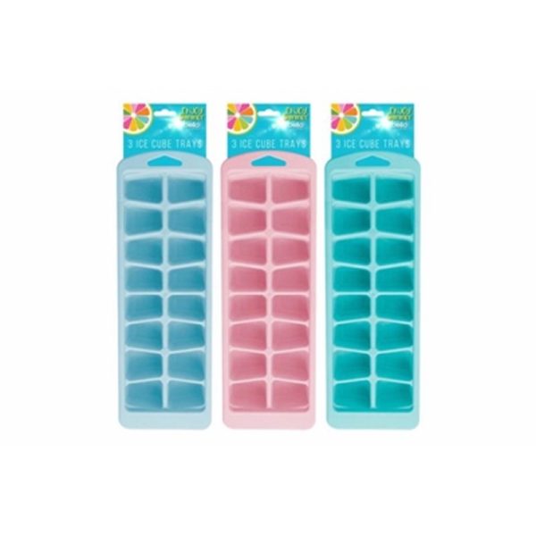 ICE CUBE TRAYS PACK OF 3 ASSTD