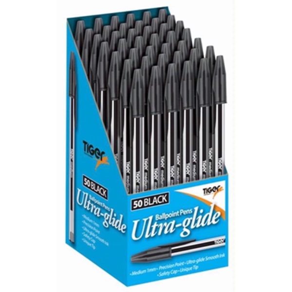 TIGER BOX 50 BALLPENS BLACK