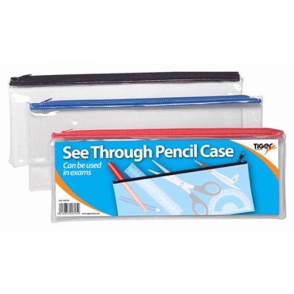 TIGER CLEAR PENCIL CASE 13X5INCH