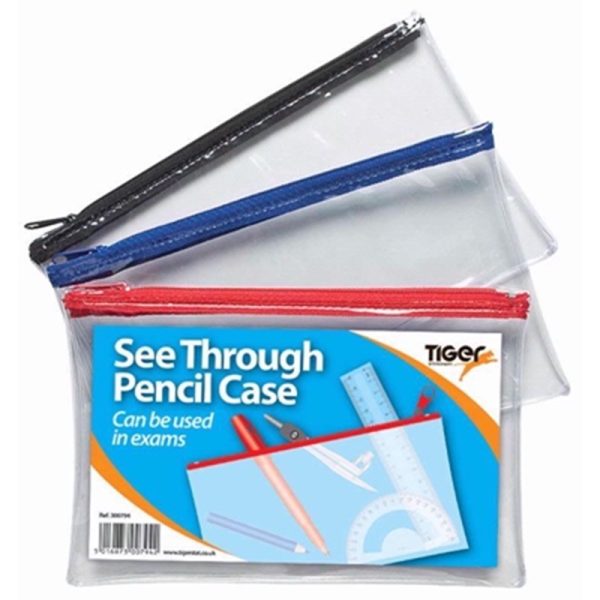 TIGER CLEAR PENCIL CASE 8X5INCH