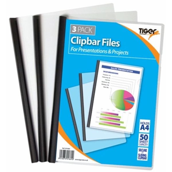 TIGER CLIPBAR FILES PACK OF 3