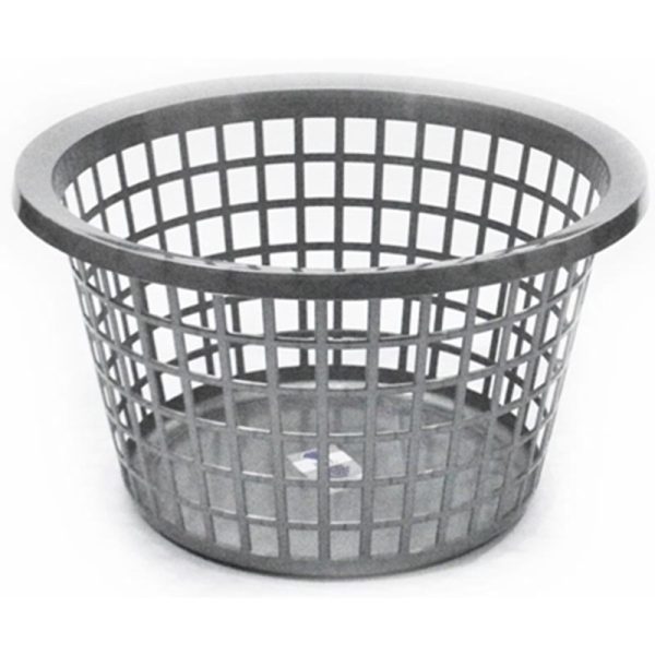 TML LAUNDRY BASKET ROUND METTALIC SILVER