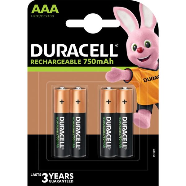 DURACELL RECHARGEABLE PLUS AAA 750AMP 4PCE