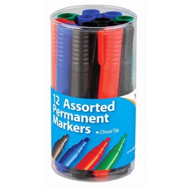 TIGER MARKERS PERMANANT LARGE 12 ASSORTED