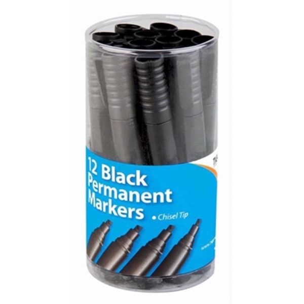 TIGER MARKERS PERMANANT LARGE 12 BLK