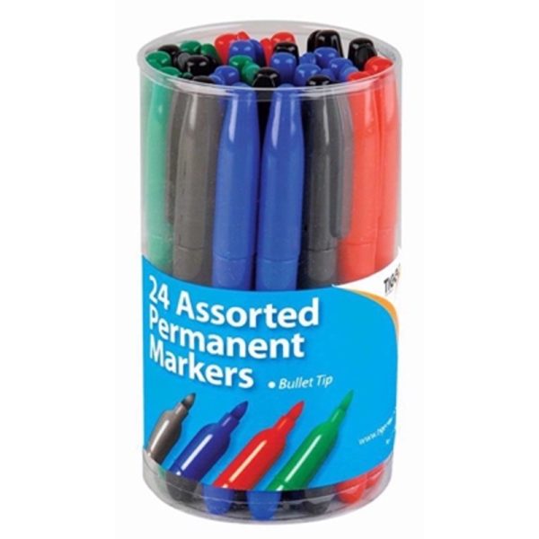 TIGER PERMANENT MARKERS SLIM TUB 24