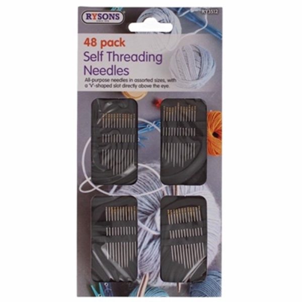 SELF THREADING NEEDLES 48PC