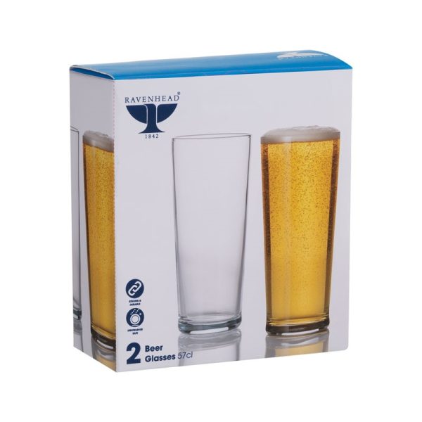 ESSENTIAL BEER GLASSES 57CL PACK OF 2