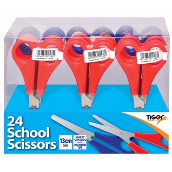 TIGER SCHOOL SCISSORS PACK OF 24 5INCH