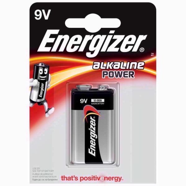 ENERGIZER BATTERIES ALKALINE POWER 9V PACK OF 1