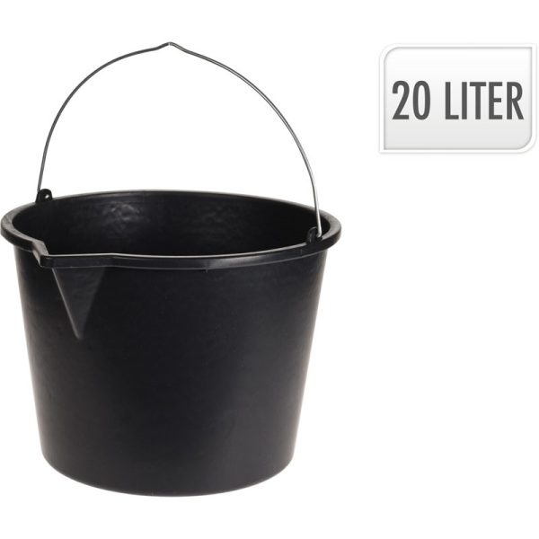 BUILDER BUCKET WITH HANDLE 20LTR BLACK