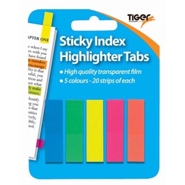 TIGER STICKY INDEX HIGHLIGHTER TABS