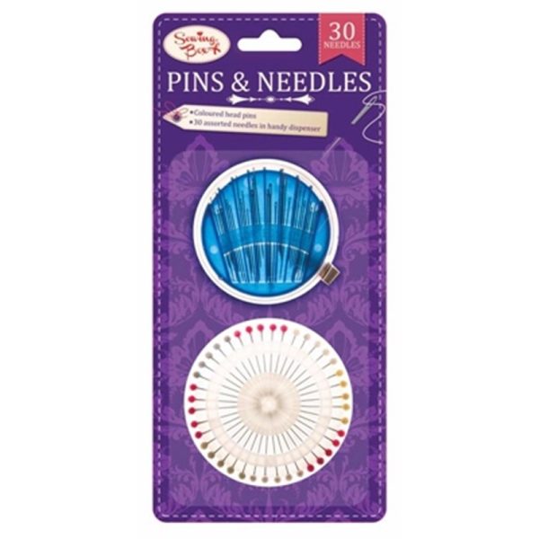 SEWING BOX PINS AND NEEDLES