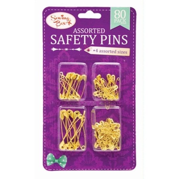 SEWING BOX SAFETY PINS GOLD