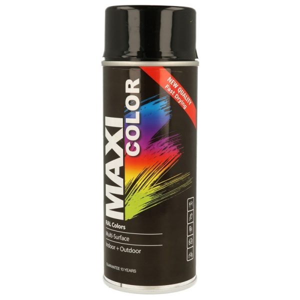 MAXICOLOR SPRAY PAINT GLOSS DEEP BLACK 400ML