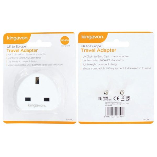 KINGAVON EURO TRAVEL ADAPTOR