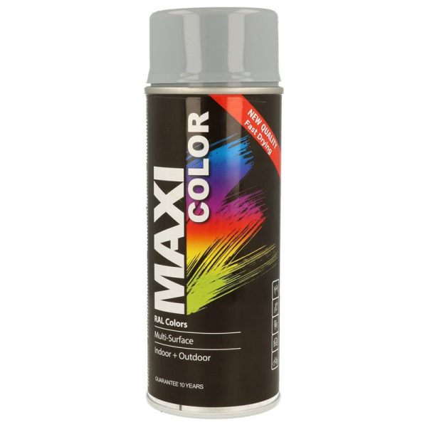 MAXICOLOR SPRAY PAINT GLOSS SILVER GREY 400ML