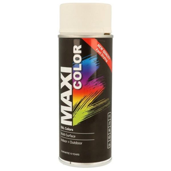 MAXICOLOR SPRAY PAINT MATT WHITE 400ML