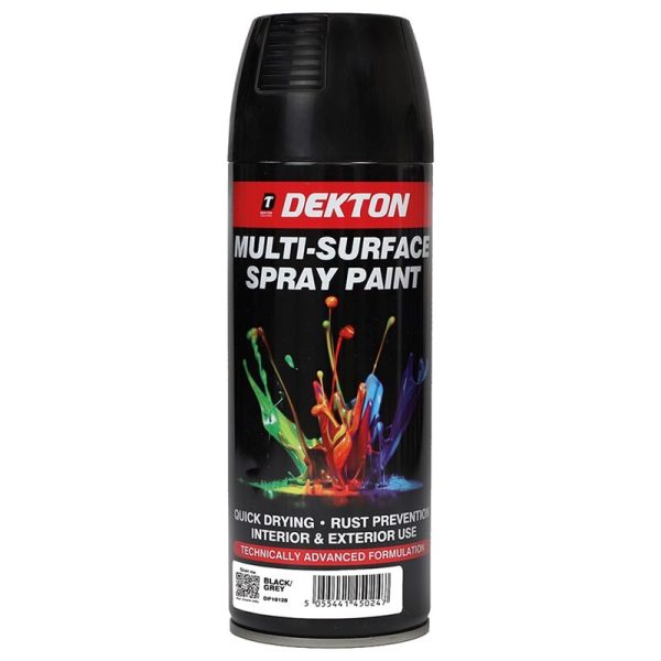 DEKTON SPRAY PAINT BLACK/GREY 400ML