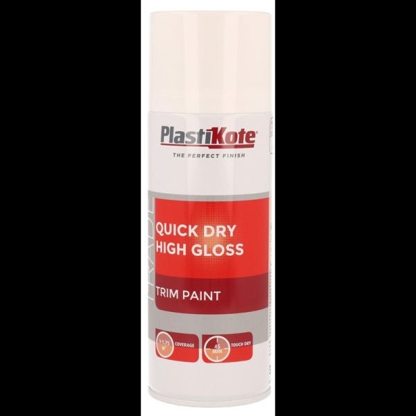 PLASTIKOTE QD HIGH GLOSS WHITE 400ML