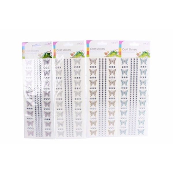 SIL CRAFT STICKER BUTTERFLY GEM STRIPS