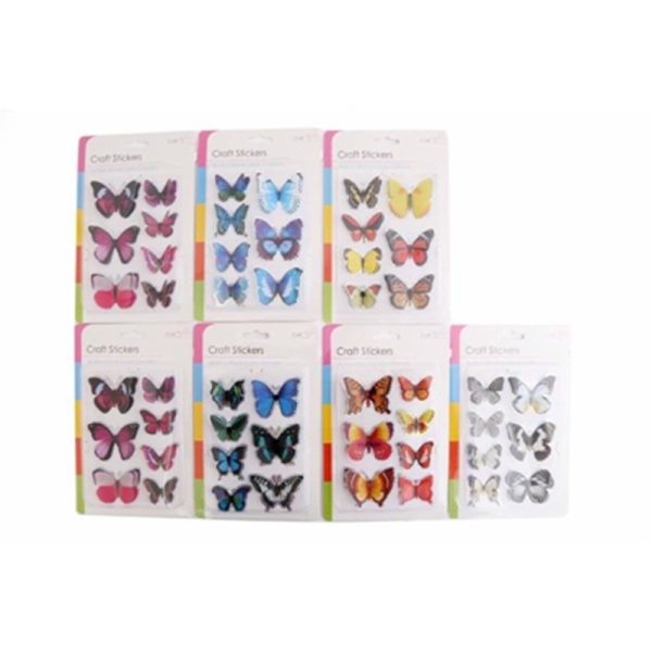 SIL CRAFT STICKERS BUTTERFLY 3D SML/LRG JULY