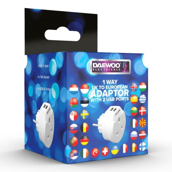 DAEWOO EURO TRAVEL ADAPTOR 2USB