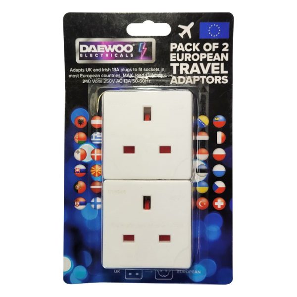 DAEWOO EURO TRAVEL ADAPTOR PACK OF 2