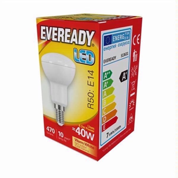 EVEREADY LED BULB WARM WHT R50 SES 6.2W PACK OF 5