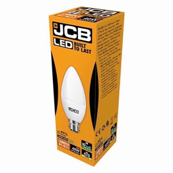 JCB LED BULB WARM WHITE CANDLE BC 6W/40W