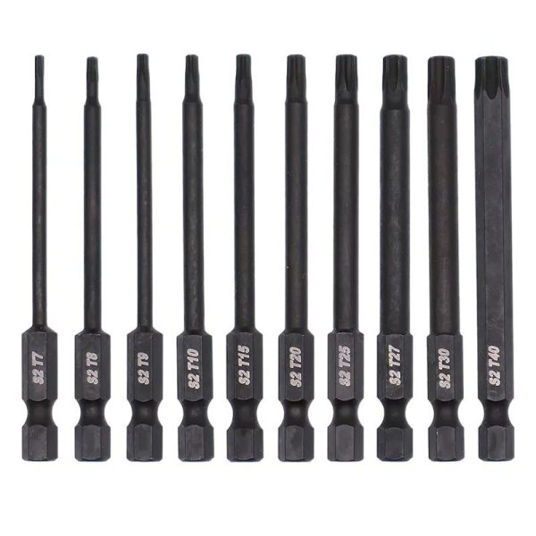 DEKTON STEEL IMPACT BITS 100MM T7-T40 10PC